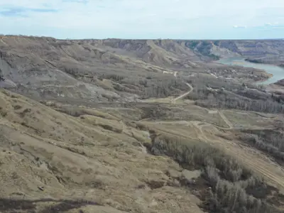 View of the west side view of the Old Fort Landslide.