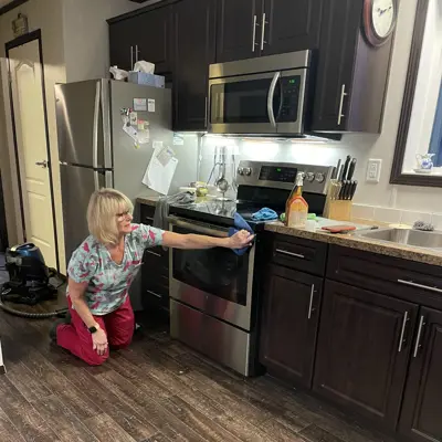 Someone helping with housekeeping