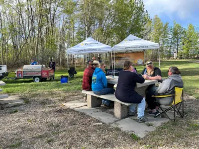Outdoor BBQ gathering during the spring for the PRRD's FireSmart program