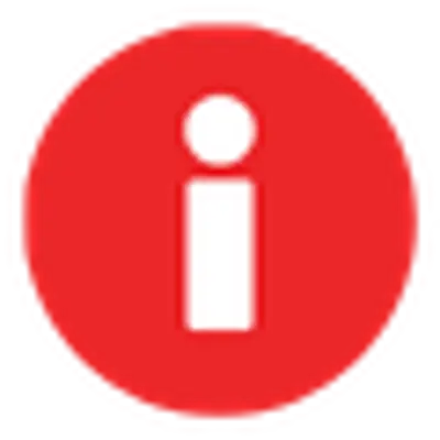 A red circle with a white 'I' in the center to depict emergency information.